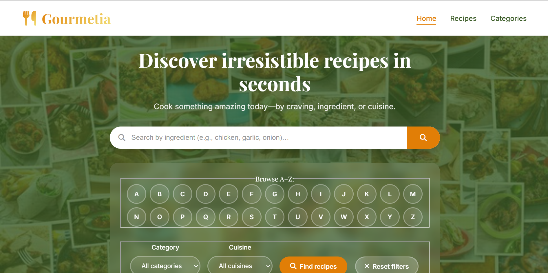 Recipe App project screenshot